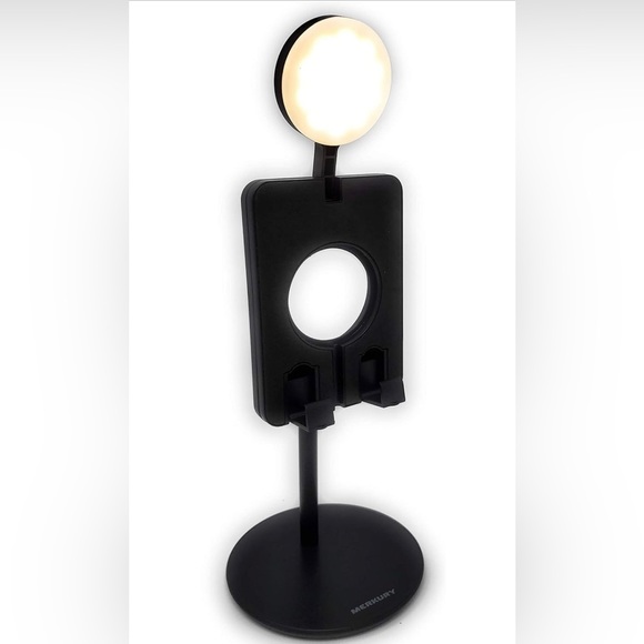 🍀New Merkury Innovations- Desktop Phone Stand with Light and Charger Dock - Picture 10 of 12